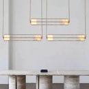 Art deco glass and metal chandelier for hotel and bar