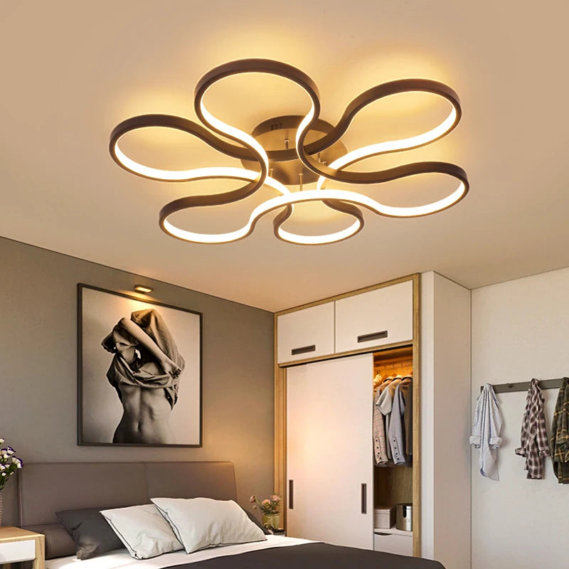 Modern creative aluminium LED chandelier for restaurant or bar - vue 3 sur 11