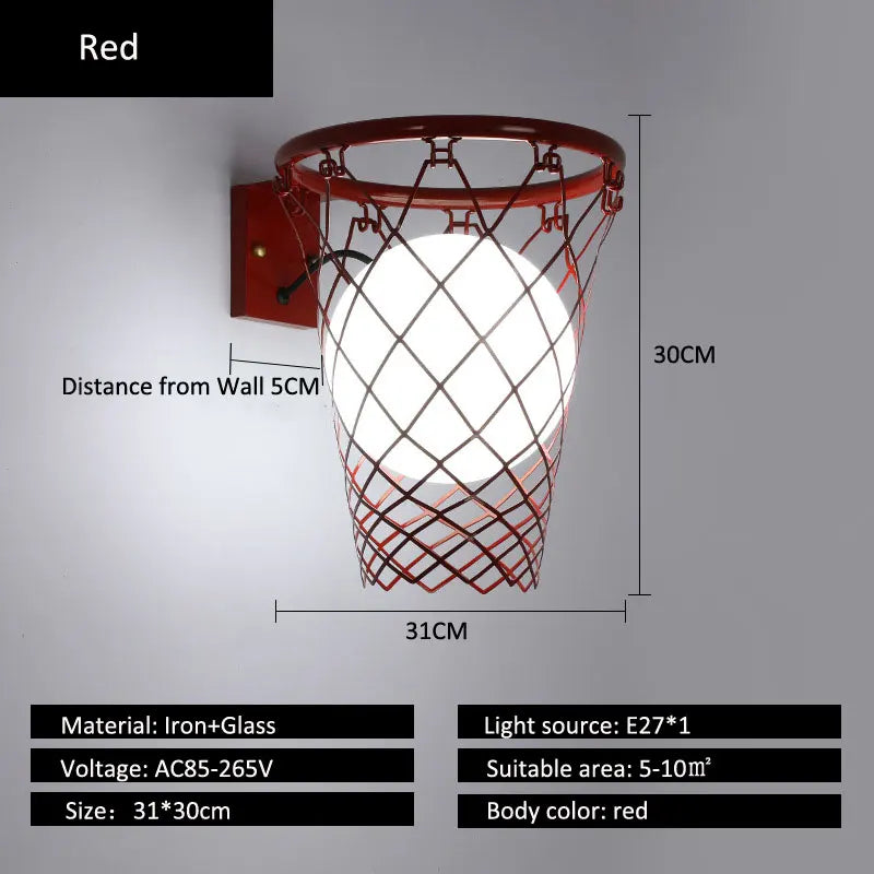 Creative nordic basketball wall light