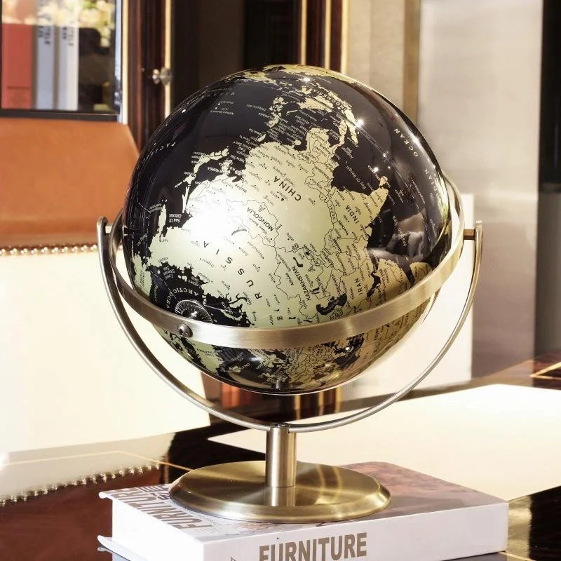 globe rotatif décoratif style européen pour bureau à domicile - vue 3 sur 9