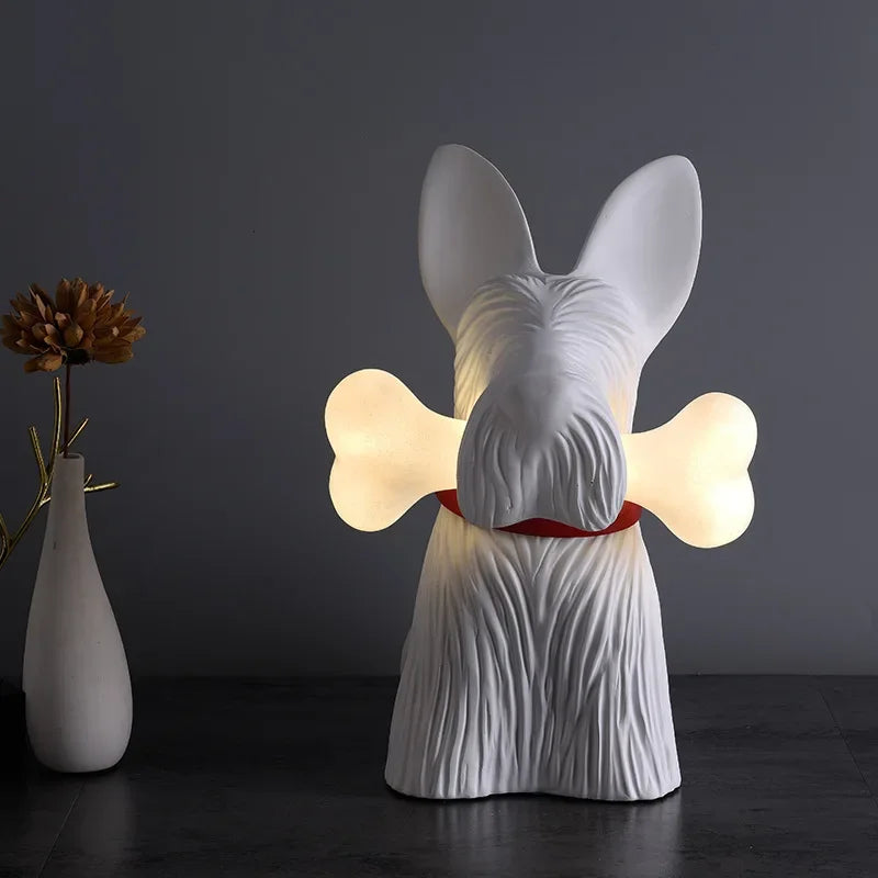 cartoon dog resin desk lamp interior decoration children