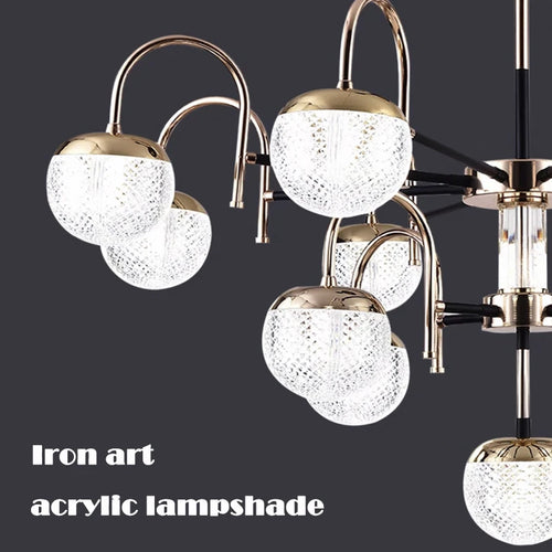 Modern wrought iron chandelier for interior decoration - vue 4 sur 9