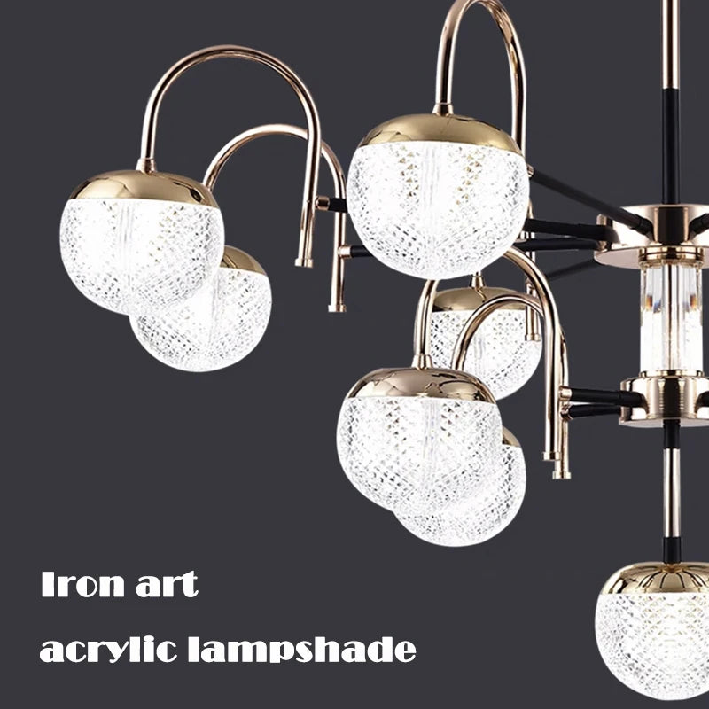 Modern wrought iron chandelier for interior decoration - vue 3 sur 9
