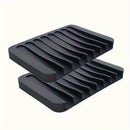 silicone soap dish self-draining tray for bathroom