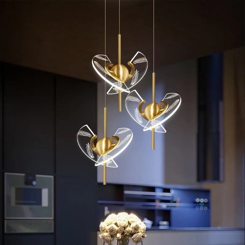 Modern copper chandelier for creative and elegant interior decoration