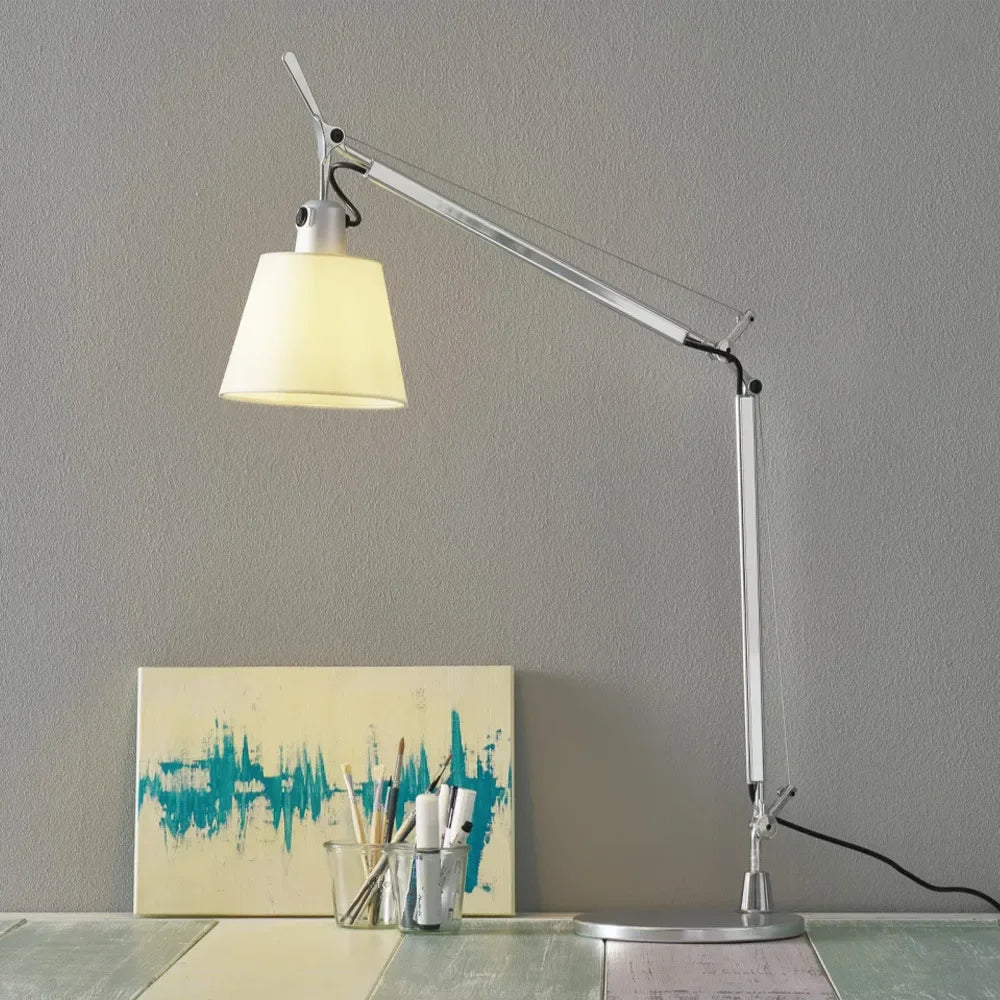 Nordic silver fabric wall light with stainless steel bracket - vue 2 sur 11