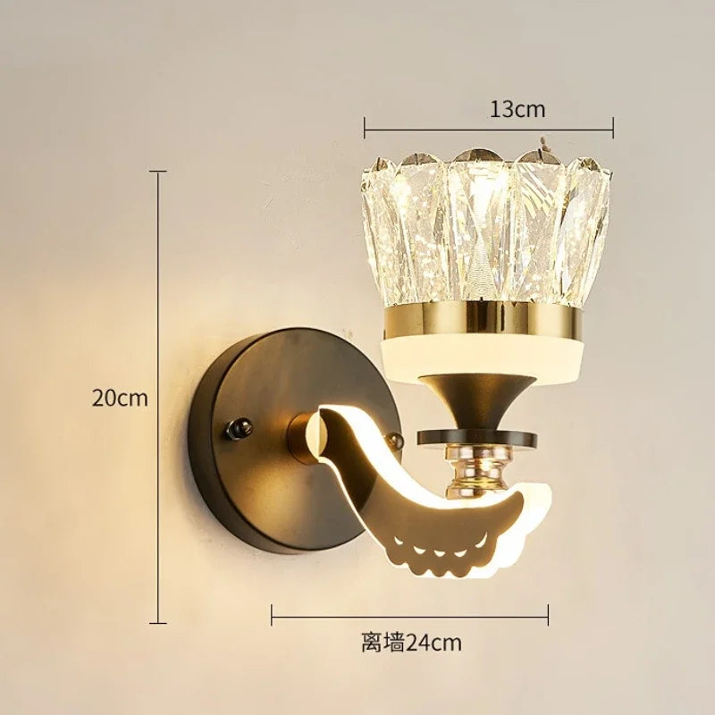 Creative nordic crystal wall light modern decorative indoor design - vue 12 sur 12