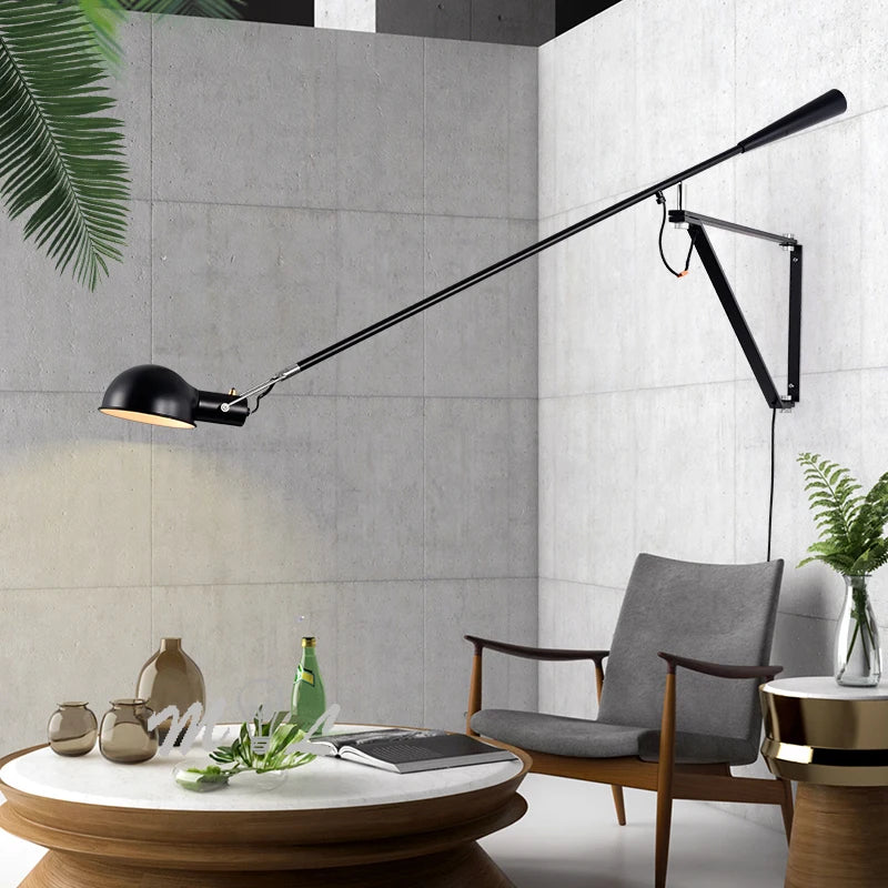 Nordic art deco LED iron wall lamp with elegant rotating design