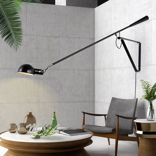 Nordic art deco iron LED wall lamp with elegant and rotating design - vue 2 sur 7