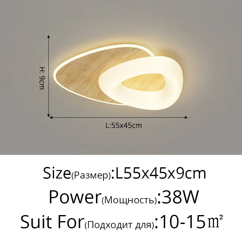 Modern minimalist wood grain Nordic ceiling light
