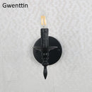 Retro iron wall light with decorative LED lighting
