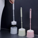 Luxury toilet brush with long handle and soft bristles