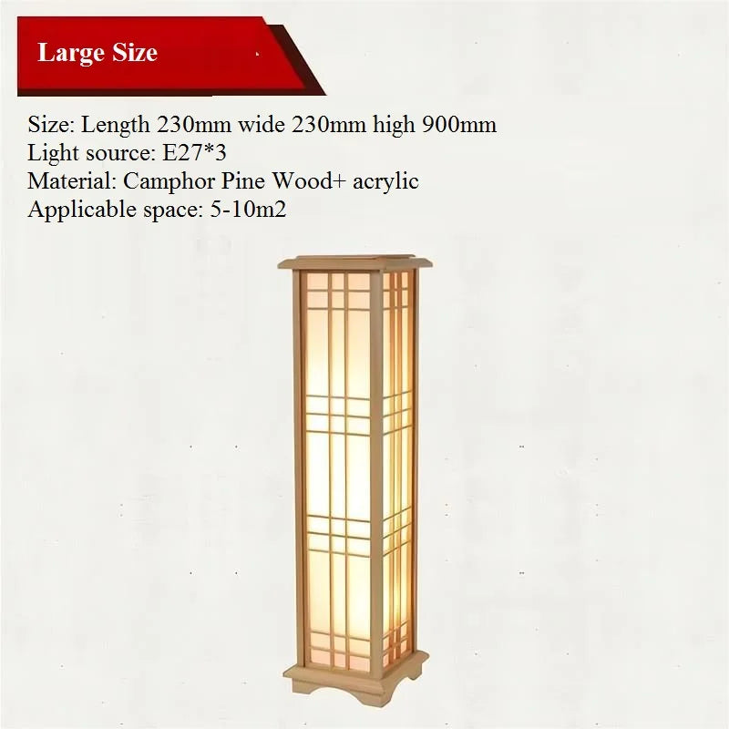 Japanese solid wood floor lamp for bright interiors