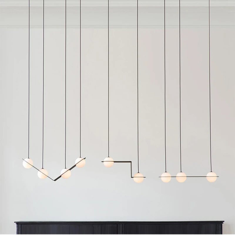 Minimalist geometric creative pendant for commercial spaces