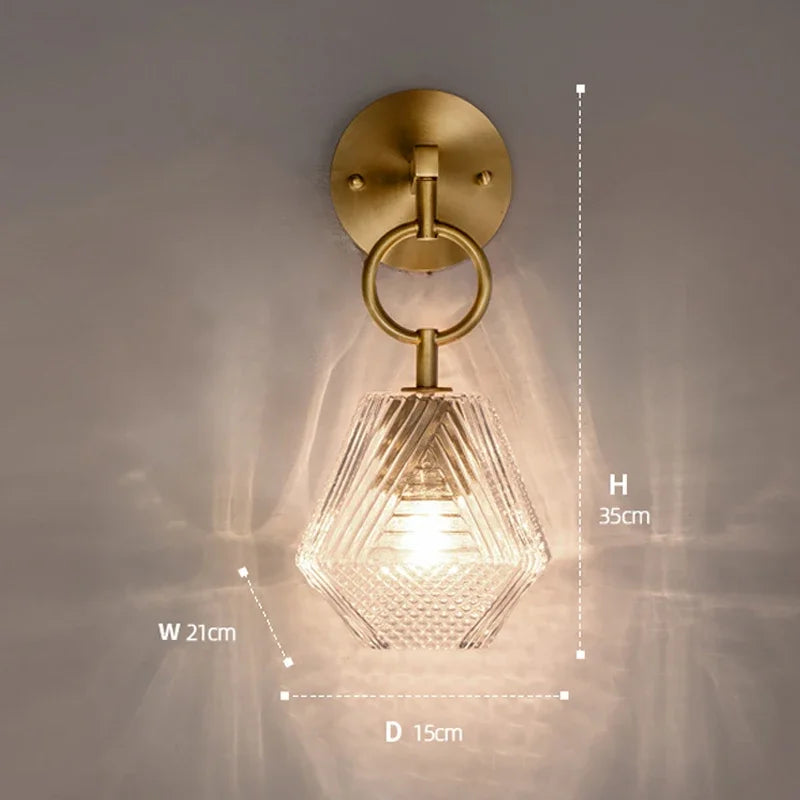Nordic American style glass wall light LED vintage Edison - vue 4 sur 7