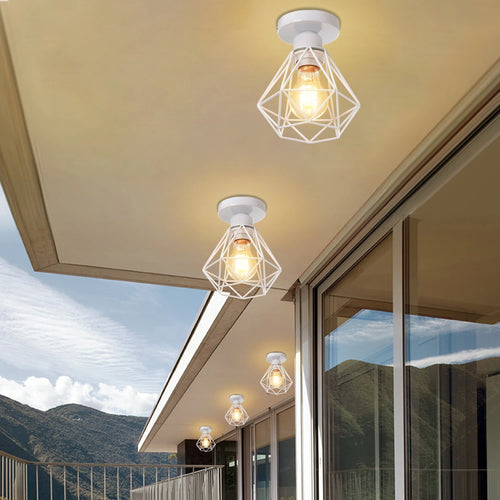 Rustic industrial vintage metal flush mount ceiling light for creative interiors - vue 4 sur 20