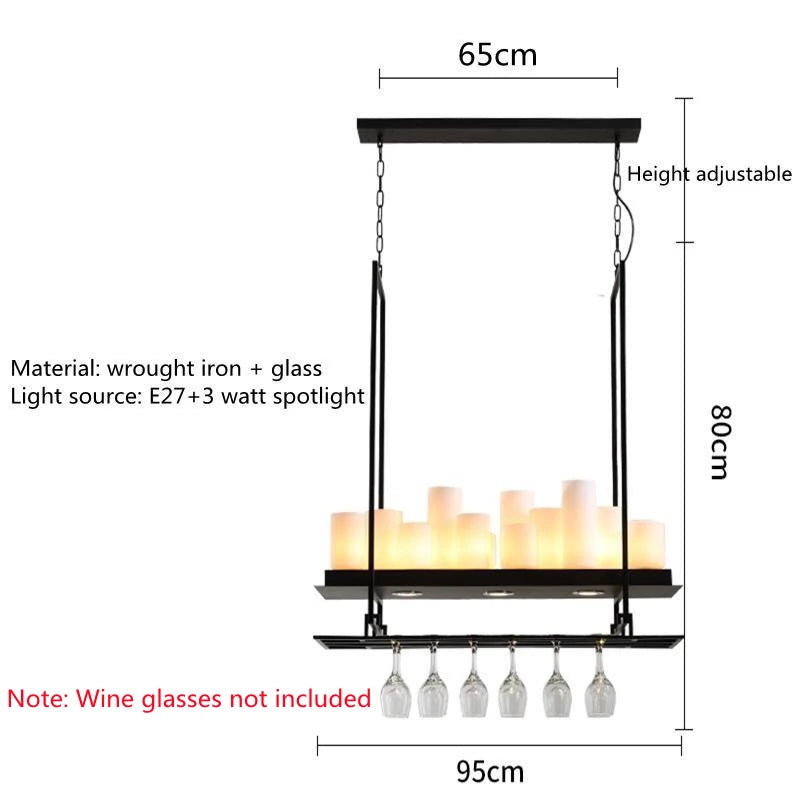 Nordic luxury dining room LED glass chandelier for kitchen island and living room - vue 16 sur 20