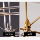 Post-modern crystal light cube LED chandelier in stainless steel
