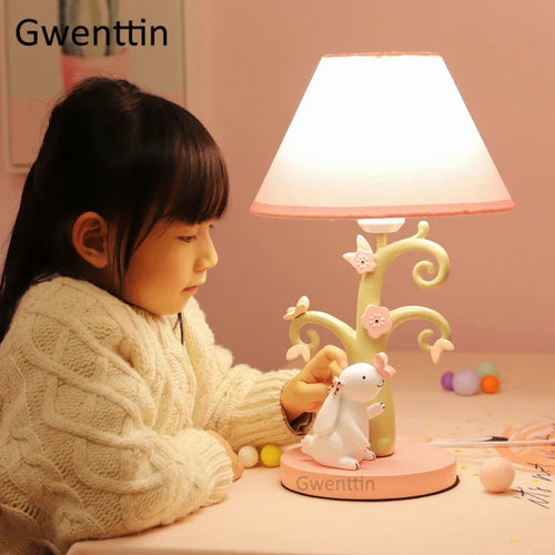 Decorative cartoon rabbit table lamp for children - vue 7 sur 7
