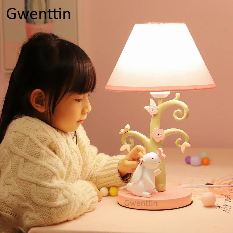 Decorative cartoon rabbit table lamp for children - vue 6 sur 7
