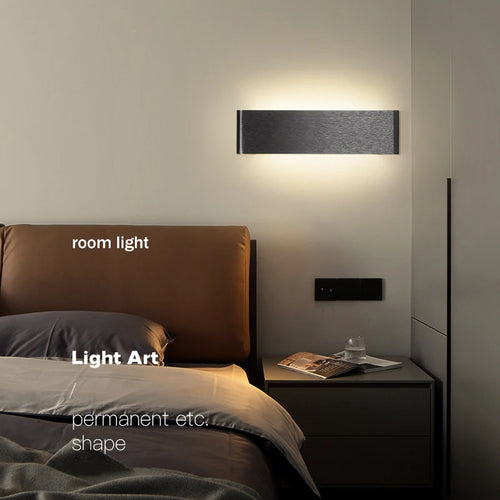 Square aluminium LED bedside lamp for hotel