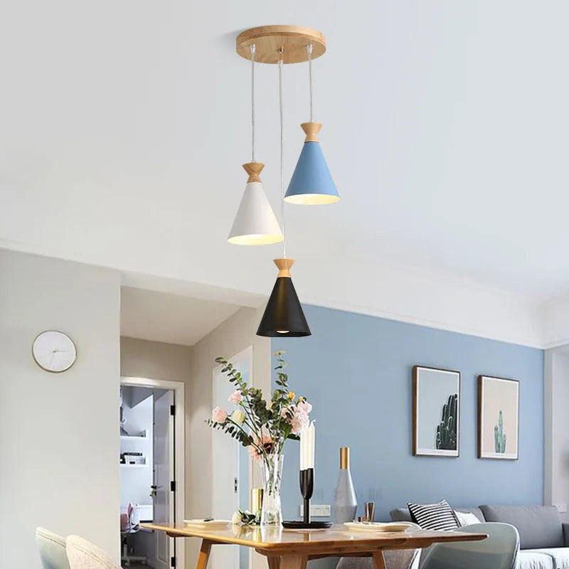 Modern minimalist horn pendant light for island lighting - vue 5 sur 12