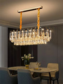 Modern crystal ceiling light with elegant rectangular shade