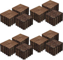 108-piece waterproof interlocking acacia deck tiles 30cm