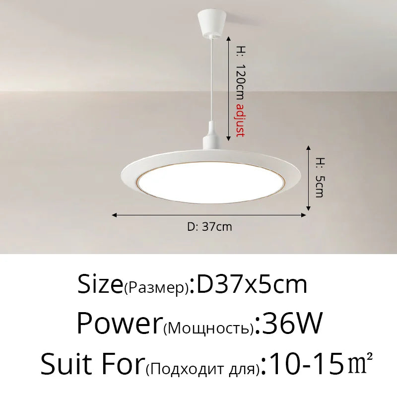 Ultra-thin modern minimalistic circular three-proof LED chandelier - vue 22 sur 22