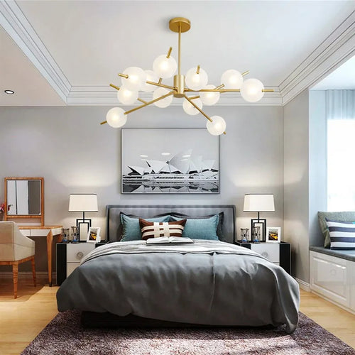 Modern minimalist glass bubble chandelier - vue 5 sur 12