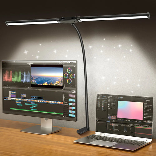 Foldable LED clip desk lamp with eye protection, 3 modes and 10 brightness levels - vue 9 sur 10