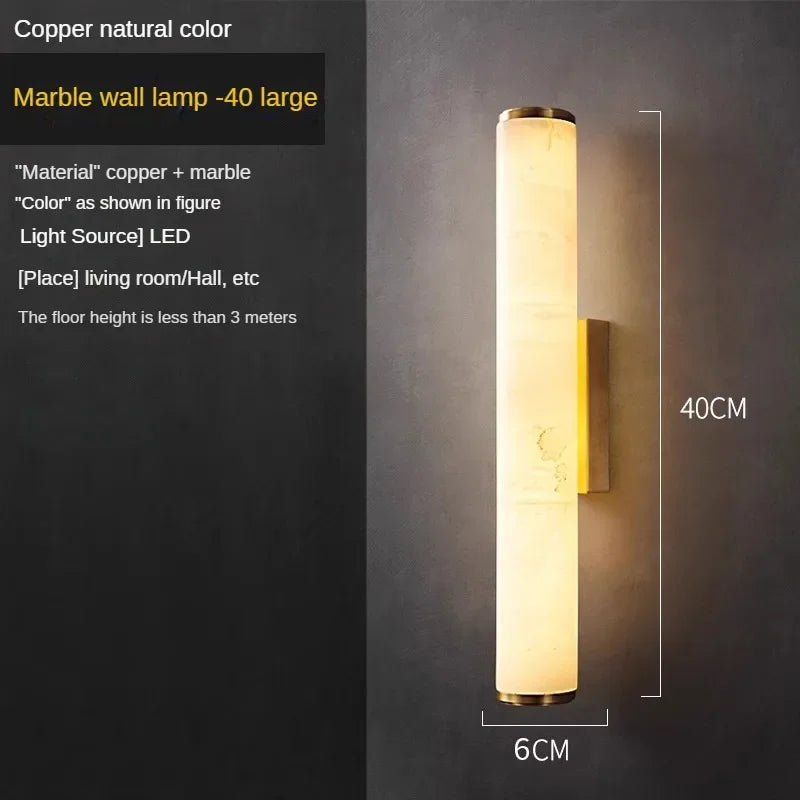 Modern and elegant marble and copper wall light - vue 14 sur 14
