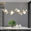 Modern LED chandelier with elegant ginkgo leaf petal design