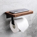 wooden tissue holder with shelf for bathroom