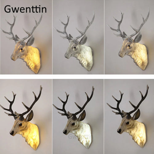 Modern deer antler wall light with decorative LED - vue 7 sur 14