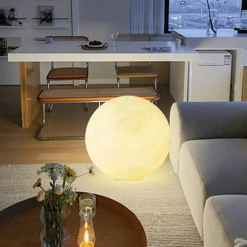 Moon-shaped floor lamp for aesthetic interior decoration - vue 2 sur 10