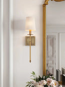 Elegant long shade iron wall light for interiors