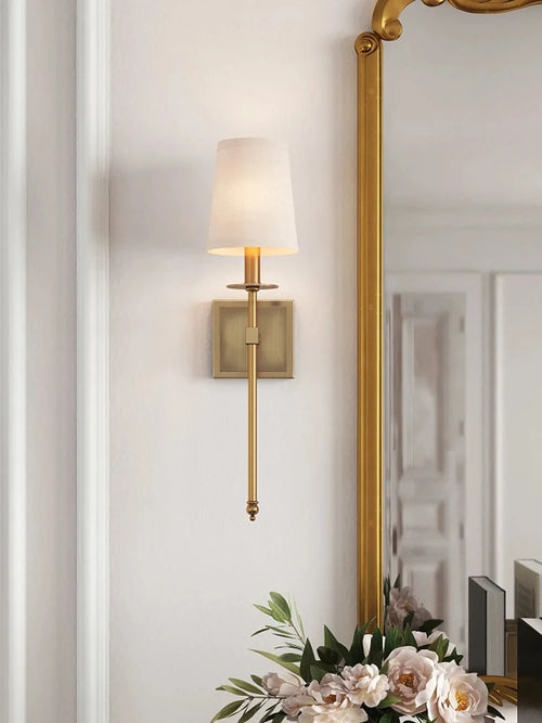 Elegant long shade iron wall light for interiors - vue 2 sur 7