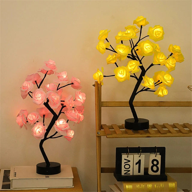 LED rose flower table lamp USB Christmas fairy lights night light home party wedding bedroom decor mother's day gift