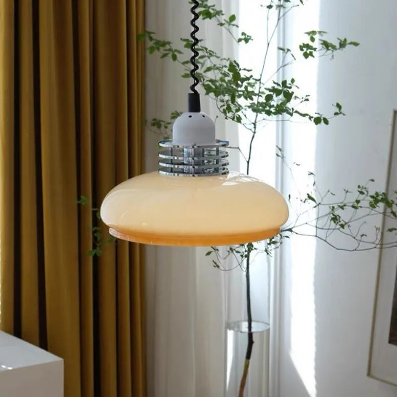 Nordic retractable Bauhaus style glass pendant light for bar and restaurant - vue 6 sur 8