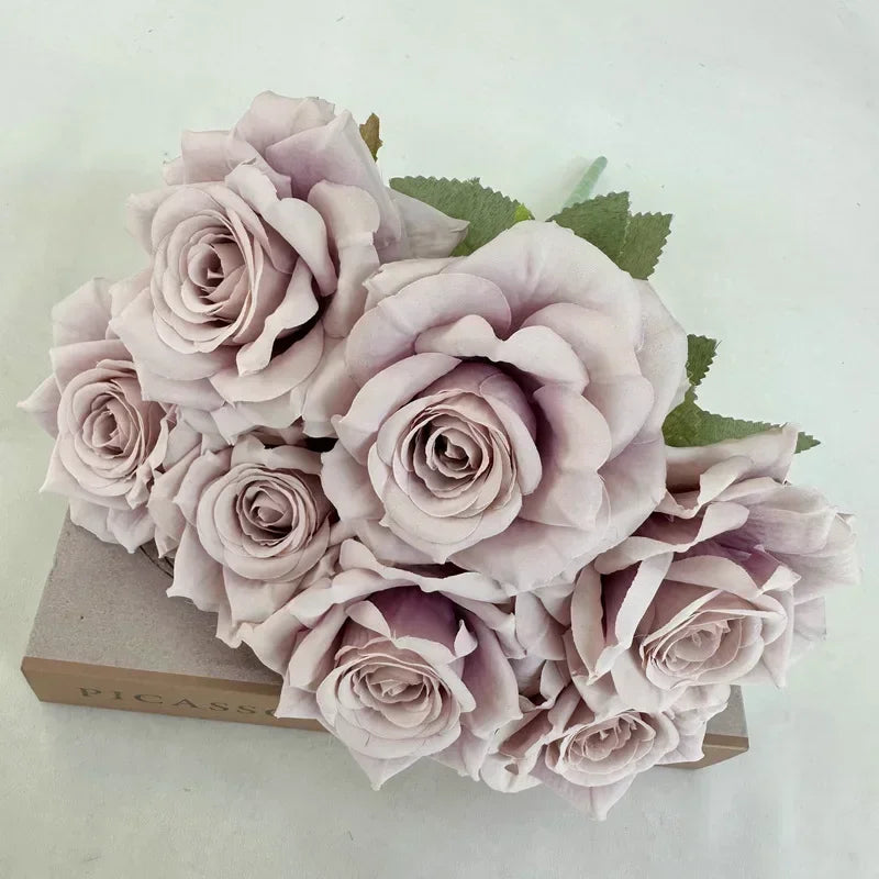 Artificial silk rose bouquet for festive decoration - vue 9 sur 15