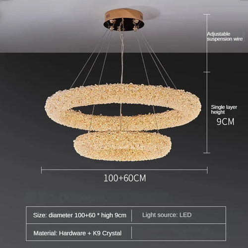 Elegant k9 crystal chandelier for modern lighting - vue 10 sur 13