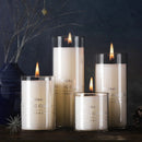 Transparent glass cup-shaped candle holders for festive home decoration