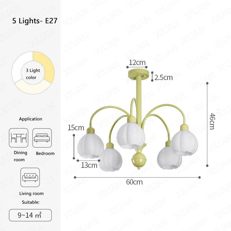 European glass pumpkin LED chandelier for indoor use