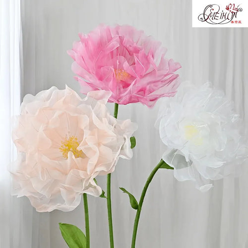 Artificial silk poppy pink realistic festive decoration flower - vue 2 sur 12