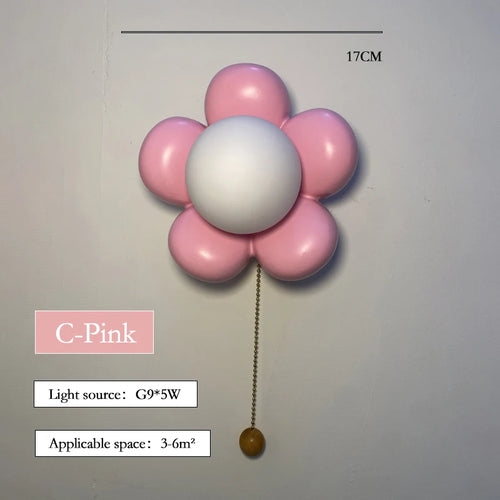 Modern petal chandelier for children's room - vue 10 sur 17