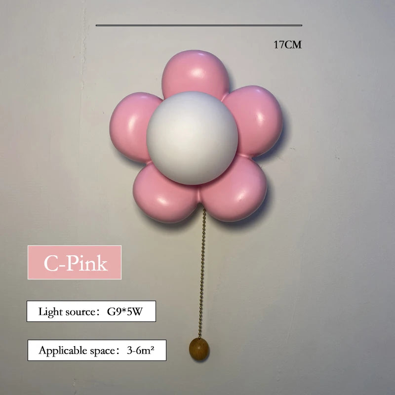 Modern petal chandelier for children's room - vue 9 sur 17