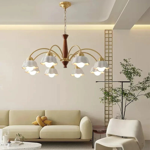 Modern ceramic flower chandelier for contemporary interiors - vue 3 sur 12