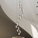 Modern acrylic LED chandelier for spiral staircases