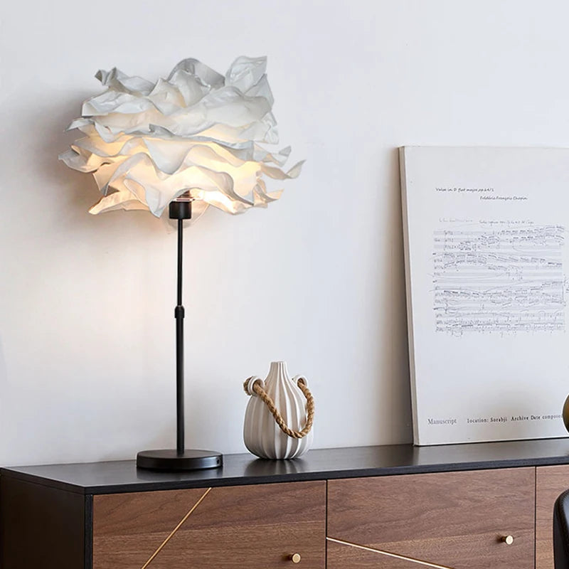 Creative paper floor lamp with retractable pole for hotel